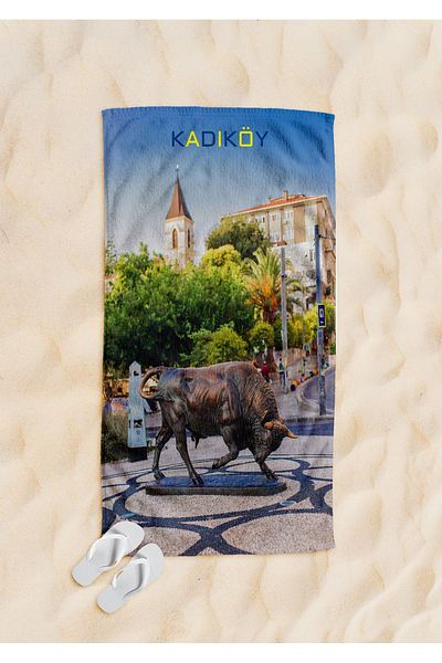 cott land Πετσέτα θαλάσσης με σχέδιο Bull of Kadıköy - Πετσέτα θάλασσας και πισίνας