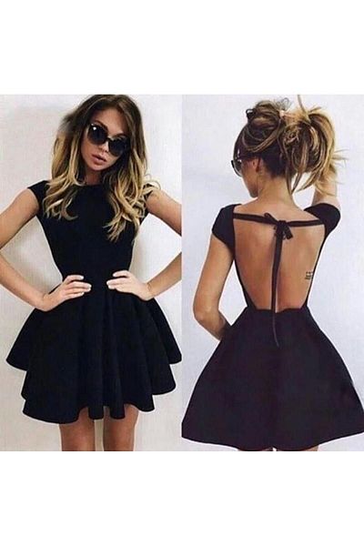 Styling Park Back Low-cut Mini Dress Invitation Wedding Prom Graduation Dress