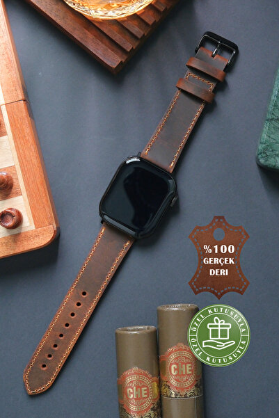 vagave Apple Watch Uyumlu Deri Kordon Saat Kayışı Ultra 2 42 44 45 46 49 Mm 6 7 Se 8 9 10 - Isnos