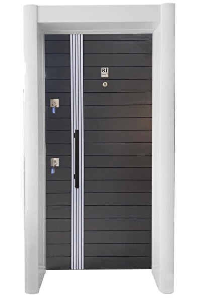 Tezdoor Çelik Kapı Modelleri Tırnaklı Sistem Antrasit Kasalı Antrasit Düz Mod...