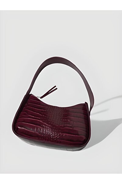 YMZBAG Geantă baghetă cu model de crocodil pentru femei Cherry