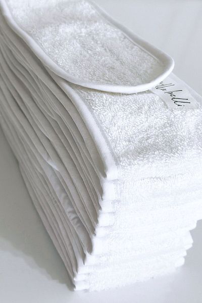 Stella Belli White 100% Cotton 10 Pieces Special for Business Towels, Hair and Makeup Headband Set