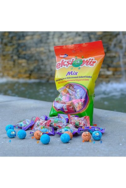 SAADET Ekşiyüz Karışık Meyve Ve Kola Aromalı Şekerli Sakız 80 Gr.