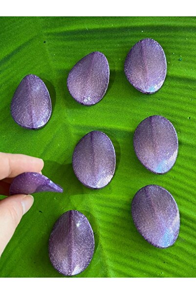 Gönülden Tasarım 8 komada 4x3 cm ljubičasta perforirana Sa perlama nakitna og...