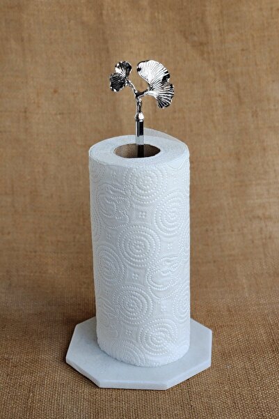 ioadesign Arya-real Thin Marble Paper Towel Holder Napkin Holder - Silver Met...