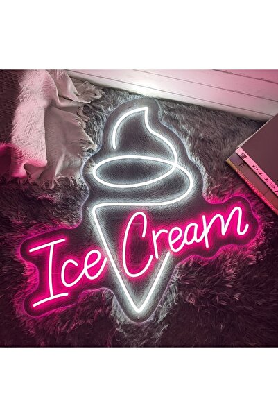 DECCOR EVİM İce Cream Dondurma Neon Led Tabela 60 Cm