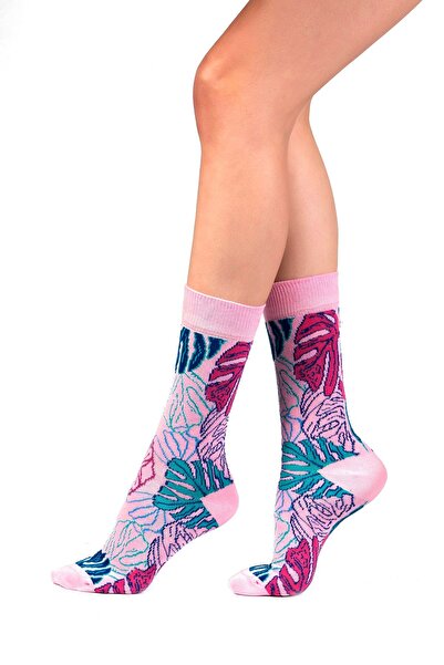 Ozzy Socks Γυναικείες κάλτσες 6' με ροζ οργανικό βαμβάκι χωρίς ραφή