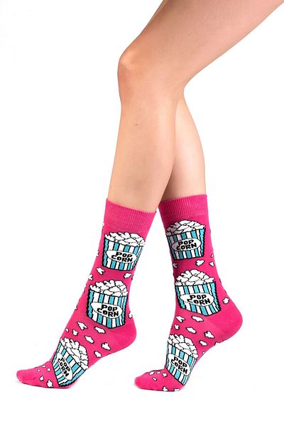 Ozzy Socks Дамски многоцветни безшевни шарени чорапи от органичен памук, чифт от 6 броя