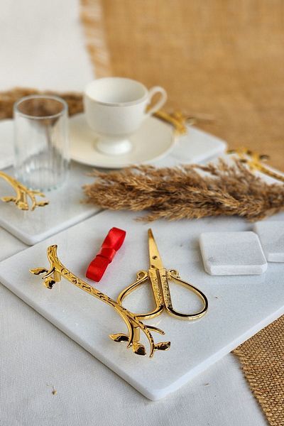 ioadesign Σετ Υπόσχεσης / Αρραβώνα Νο. 11 - Δίσκος αρραβώνων + Δίσκος καφέ γαμπρού + Αξεσουάρ - Χρυσή λαβή Acacia