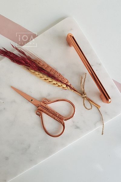 ioadesign Promise / Engagement Scissors Rose Gold Color Spike and Pampas Bunch