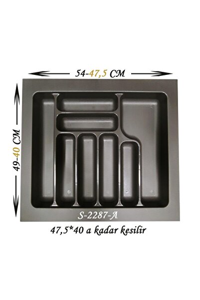 STARAX Çekmece Içi Plastik Kaşıklık Antrasit Antibakteriyel S-2287-a En:54-47...