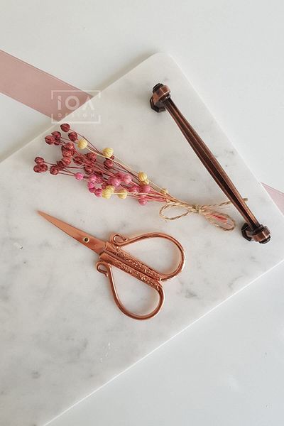 ioadesign Promise / Engagement Scissors Rose Gold Color + Engagement Tray Flower, Ornament - Bud Dried Flower