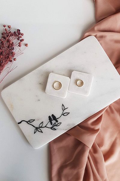 ioadesign Juniper - Real Fine Marble Promise / Δίσκος αρραβώνων 2 αφαιρούμενα δαχτυλίδια
