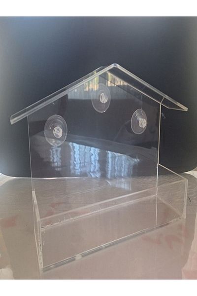 SeHa Design Plexi Acrylic Transparent Bird Food Vaccum 3 Mm 15cmx 6cm X 25cm