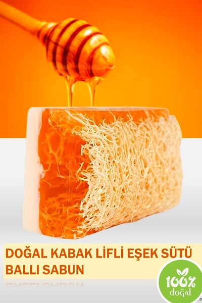 Seonland 100% Handmade Natural Pumpkin Fiber Honey Donkey Milk Soap 1 Piece