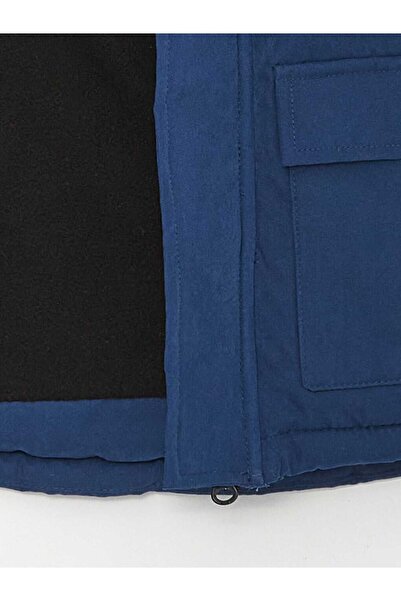 Hzmis Hooded Long Sleeve Water Repellent Wool Inside Baby Boy Coat Parka Navy Blue