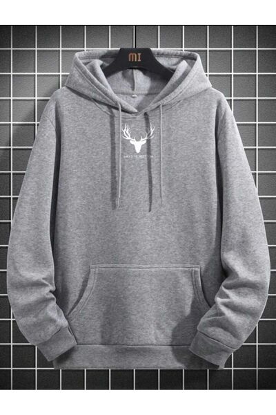 Deocept Чоловічий худі з капюшоном і кишенею з принтом, унісекс, оверсайз - Meet You