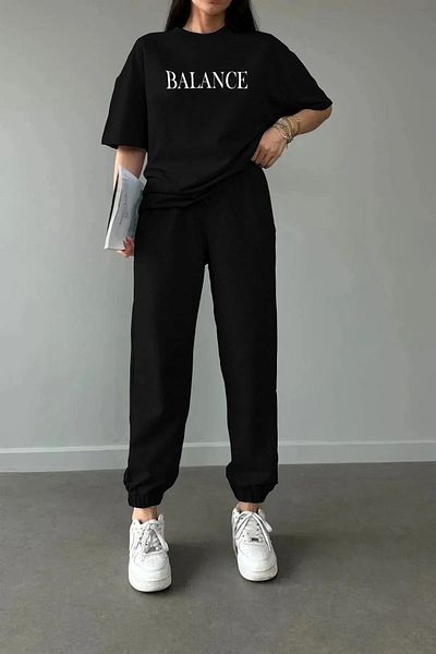 DAXİS Sportwear Company Női nyomtatott túlméretes bő szabású póló tréningruha alsó felső kétrészes szett DAXİS Sportwear Company