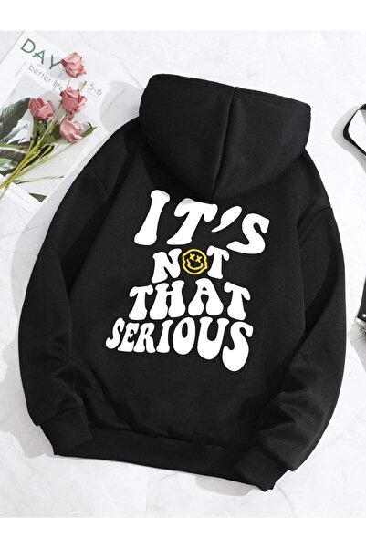 Deocept Hanorac oversize cu glugă, unisex, imprimat Serious