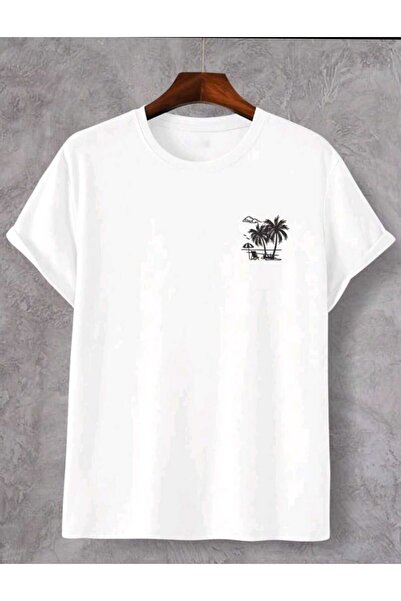 Deocept Чоловічі мінімальні долоні з принтом вуличного стилю сортування футболки костюм оверсайз саласи