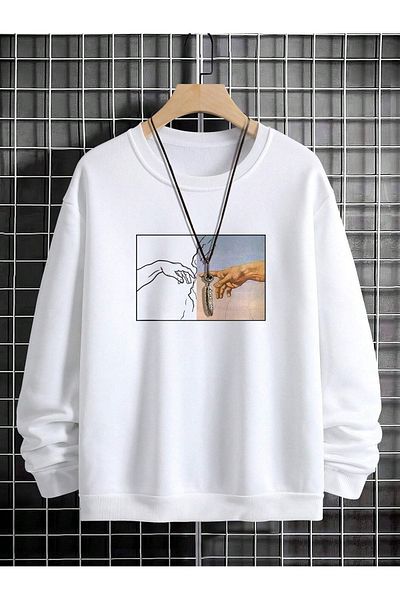Deocept Hanorac oversize unisex - Imprimat Prezentare, Decolteu Crew