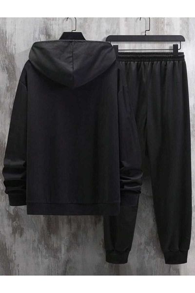 Deocept Men's Oversize Tracksuit Set - Hooded, Printed, Boyfirend