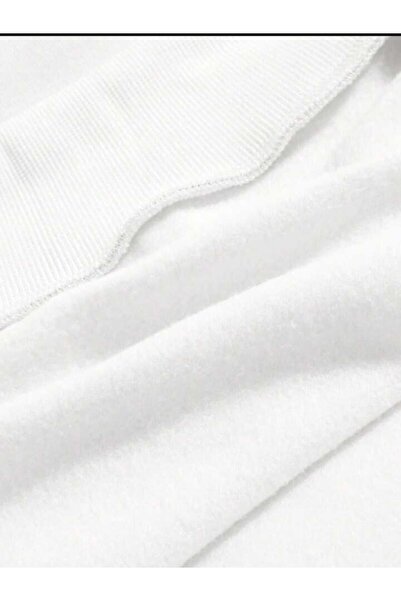 Deocept Λευκό φούτερ Unisex Oversize με λαιμόκοψη - Πρωτοχρονιάτικο θέμα