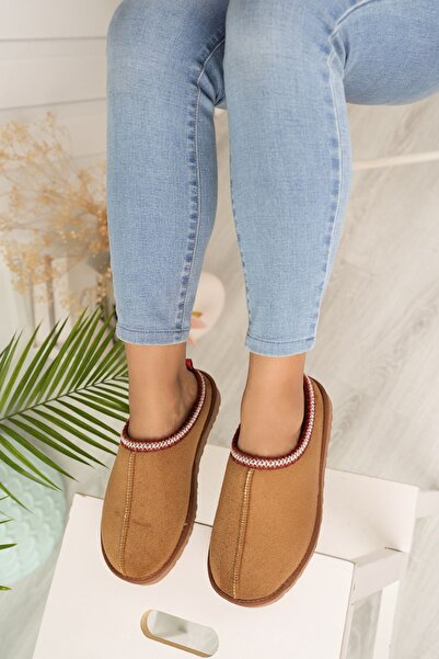 tusemmoda Dámske zimné papuče New Season s nízkou podrážkou s perím vo vnútri