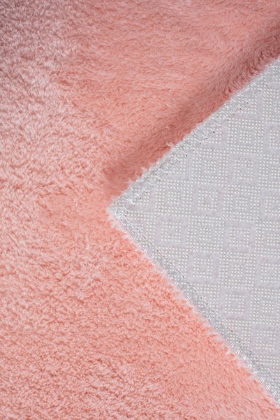 LİNOS HOME Pink Fluffy Bathroom Set 3-Piece Decorative Plush Non-Slip Base Washable(60X100-40X60-60X60)