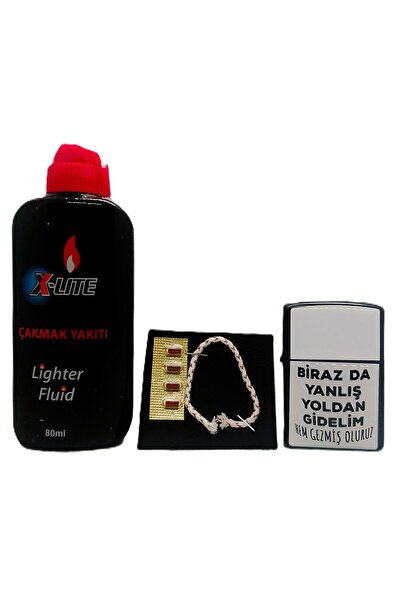 X-Lite Benzinli Çakmak Çakmak Benzini 80ml 1 Fitil 4 Taş Tam Set