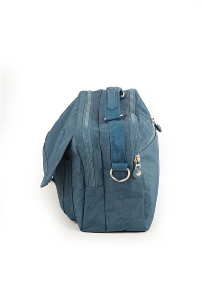 İMAKS Țesătură albastră Crinkle - Geantă de umăr și de umăr, cu mai multe compartimente, impermeabilă 12-6p