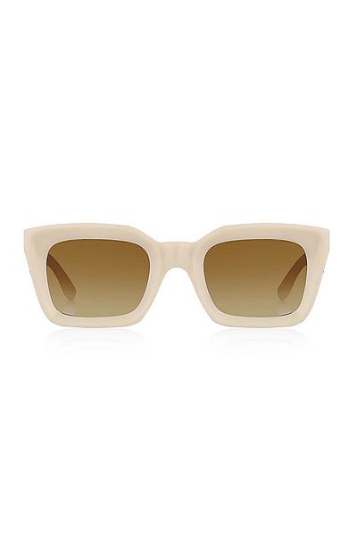 Della Pianto Unisex Loya Cream - Frame Brown Glass Sunglasses