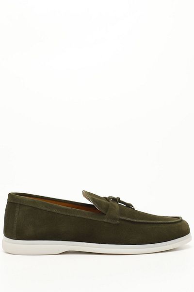 GÖNDERİ(R) Green Suede Gön Γνήσιο Δέρμα Ανδρικά Loafer Casual Παπούτσια 01697