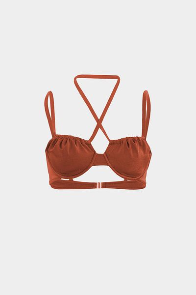 Açelya Okcu LUNA Slim Fit Premium γυναικείο μπικίνι μπλουζάκι - Shiring λεπτομέρεια