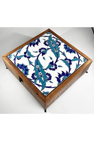 Çini Evi صندوق ساعة خشبي - نمط اللوتس