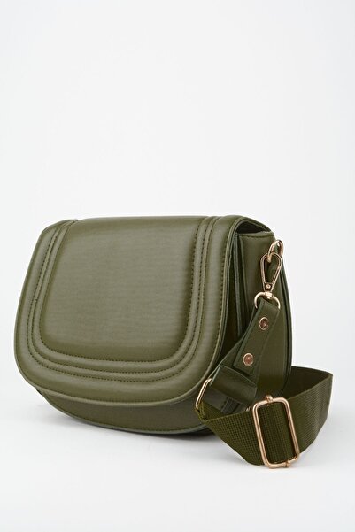 Vivaq Women's Spring Khaki 5 Compartment Lined Flap Snap Closure Handbag and Shoulder Bag