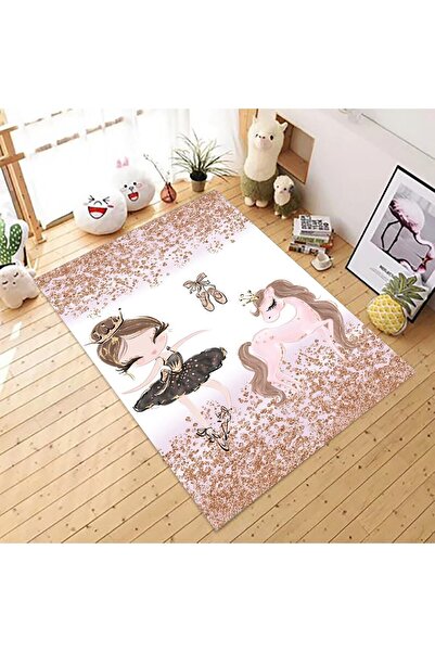 eco concept Balerin Kız Çocuk Halısı, Pembe Çocuk Halısı, Bebek Odası Halısı,...