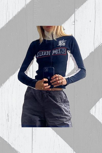 Köstebek Navy Blue Retro Rock - Crop Cardigan, More Zipper