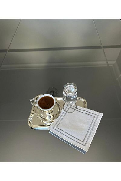LİNDA MİA Set de 6 Servetele Cocktail Brodate Duble Sira
