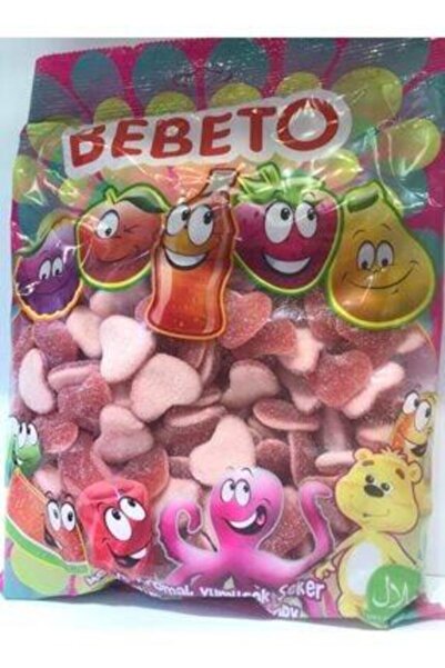 Şeker Adası Bebeto Jelibon - Ekşi Kalp - 1000 gr Yumuşak Şeker-- Skradajelibon24