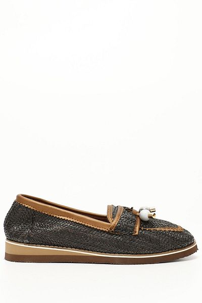 GÖNDERİ(R) Black Flat Heel Women's Daily Loafer Shoes 35226
