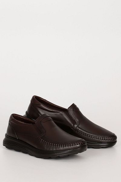 GÖNDERİ(R) Brown Antique Gön Genuine Leather Round Toe Casual Men's Shoes 42257