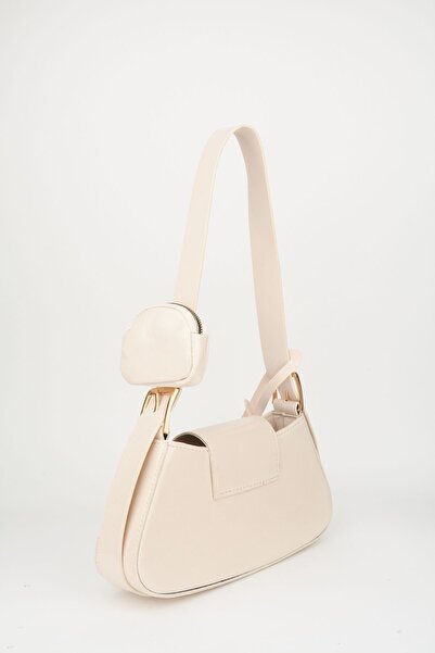 Vivaq Women's Lotus Cream Baguette Wallet Design Faux Leather Snap Closure Hand and Shoulder Bag