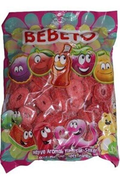 Şeker Adası Bebeto Jelibon - Ekşi Halka - 1000 gr Yumuşak Şeker-- Skradajelib...