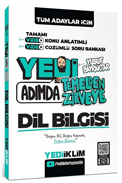 Yediiklim Yayınları Yedi Adımda Temelden Zirveye Dil Bilgisi Video Konu Anlatımlı Video Çözümlü Soru Bankası
