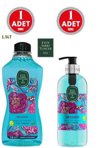 Eyüp Sabri Tuncer Ocean Liquid Soap Set 1500 ml and 500 ml
