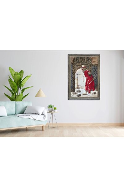 Ensarioğlu Resim Çerçeve Kaplumbağa Terbiyecisi Goblen Dokuma Çerçeveli Tablo - 77x111