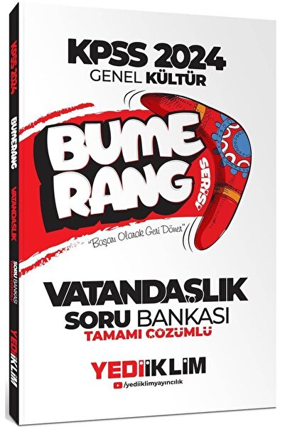 Yediiklim Yayınları 2024 Kpss Genel Kültür Bumerang Vatandaşlık Tamamı Çözüml...