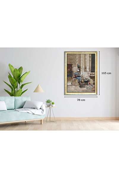 Ensarioğlu Resim Çerçeve Osmanlı Sokak Tüccarı Goblen Dokuma Çerçeveli Tablo - 78x103