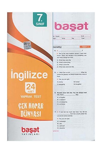Başat Yayınları 7. Sınıf Ingilizce 24 Yaprak Test